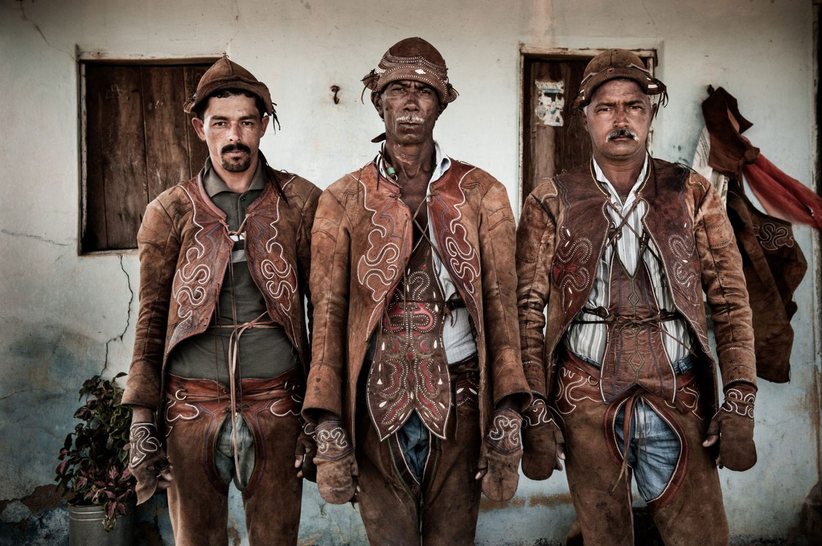 portrait color photo of cowboys from south america