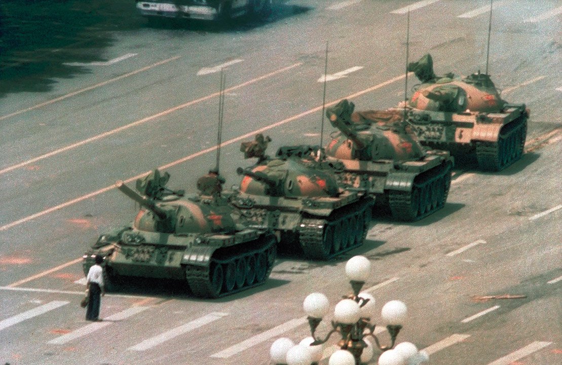 Tank Man, Tiananmen Square, Beijing, 1989 by Jeff Widener China photography