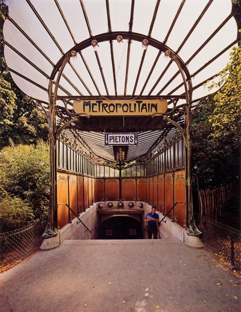 Photo of a metro entrance in Paris by Evelyn Hofer