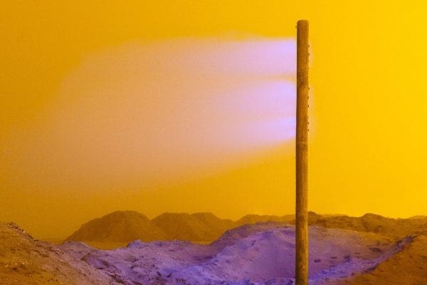 Color Photography, Landscape, Yellow Fog with Purple light Jessica Bizzoni