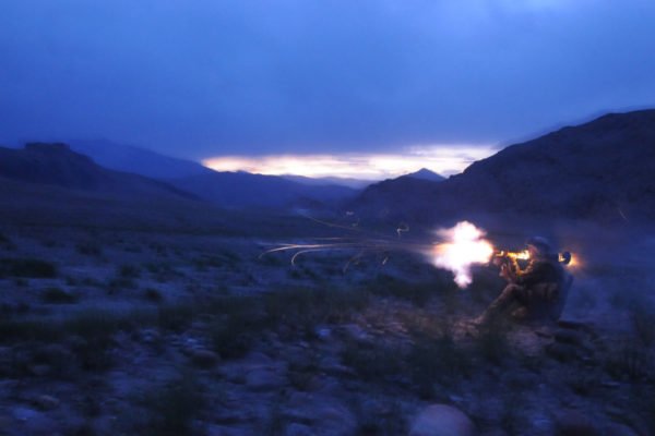 A legionnaire is firing hie AT-4 during a shooting training exercise near the base camp of Tora, by Jonathan Alpeyrie