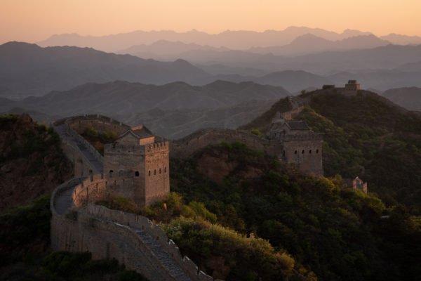 Aerial landscape photo of The Great Wall of China Jinshanling, Chengde, China by Joshua Cavalier