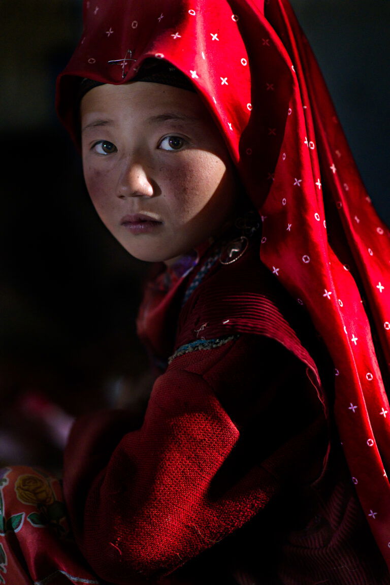 color portrait of a veiled girl by Nicola Ducati