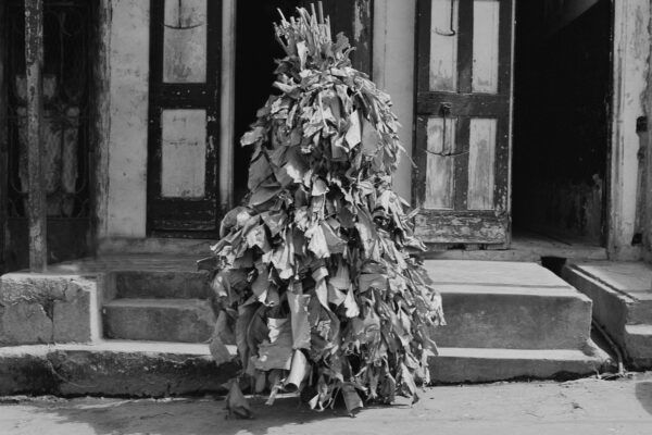 Medium format black and white portrait photography by Leah Gordon, carnival Haiti. From the series Kanaval.