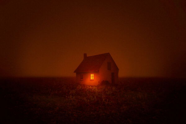 Photography by Audrey Marquis, house, red sky noir, cinema