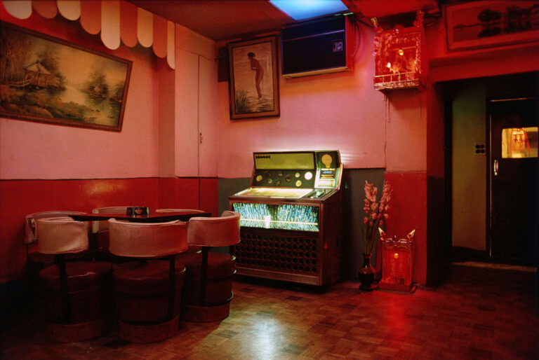 Color photography by Greg Girard, bar interior in Okinawa