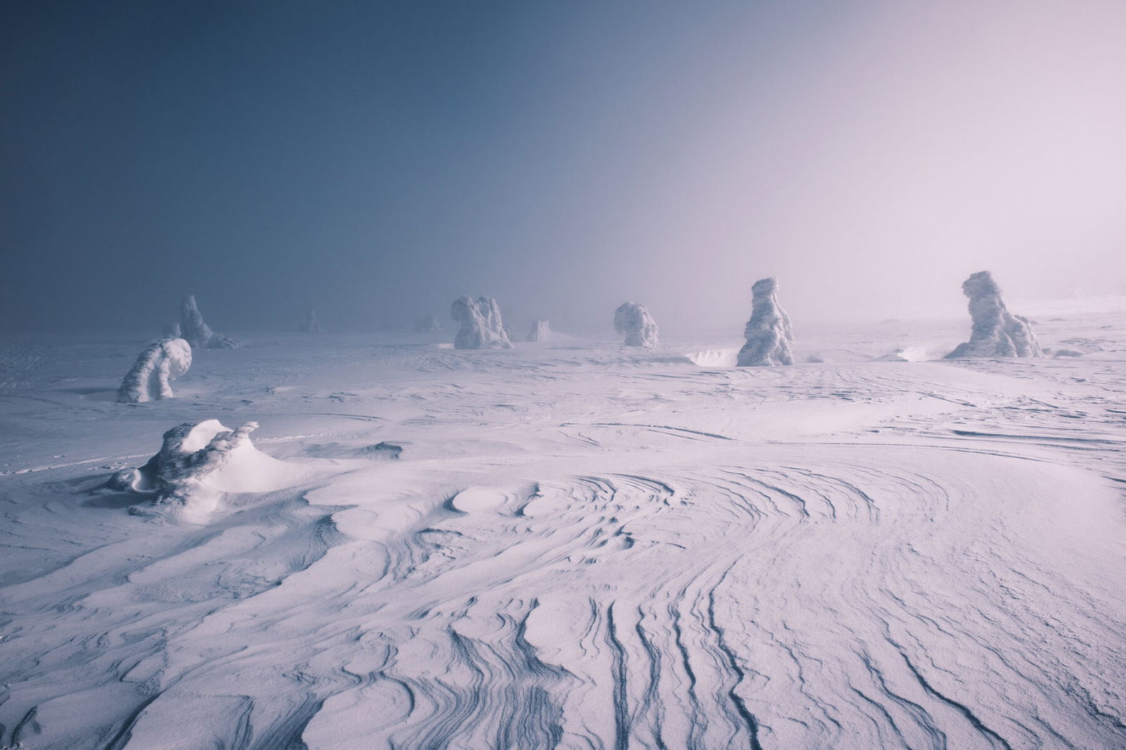 color landscape photo of frozen snowy Beskidy mountains, Southern Poland by Nicolas Castermans