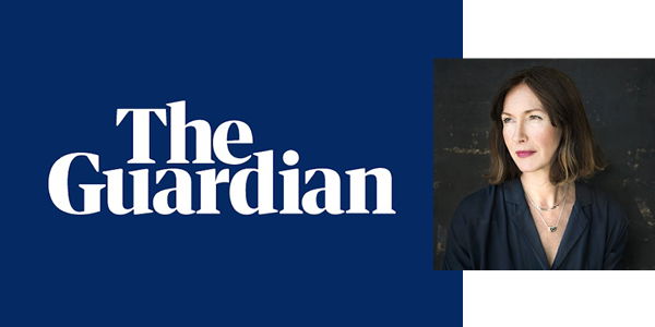 logo of The Guardian and portrait photo of editor Fiona Shields