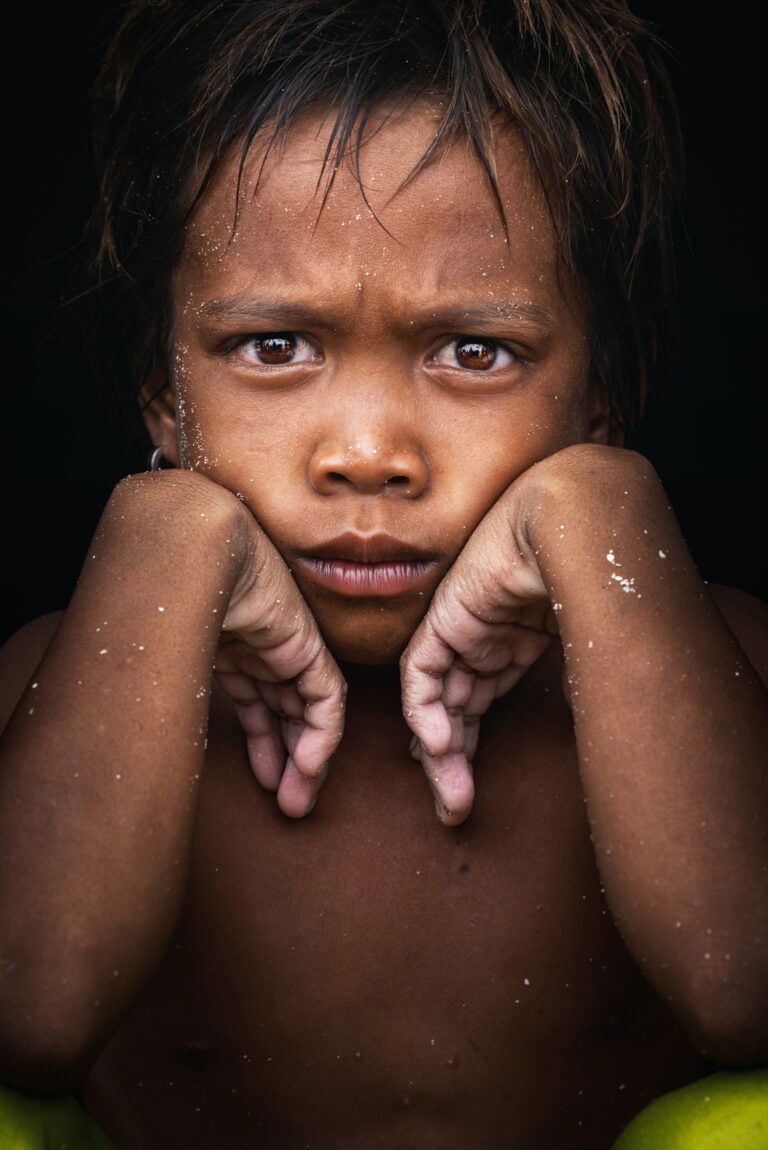 Documentary photography by Jacopo Della Valle. Portrait of a young boy