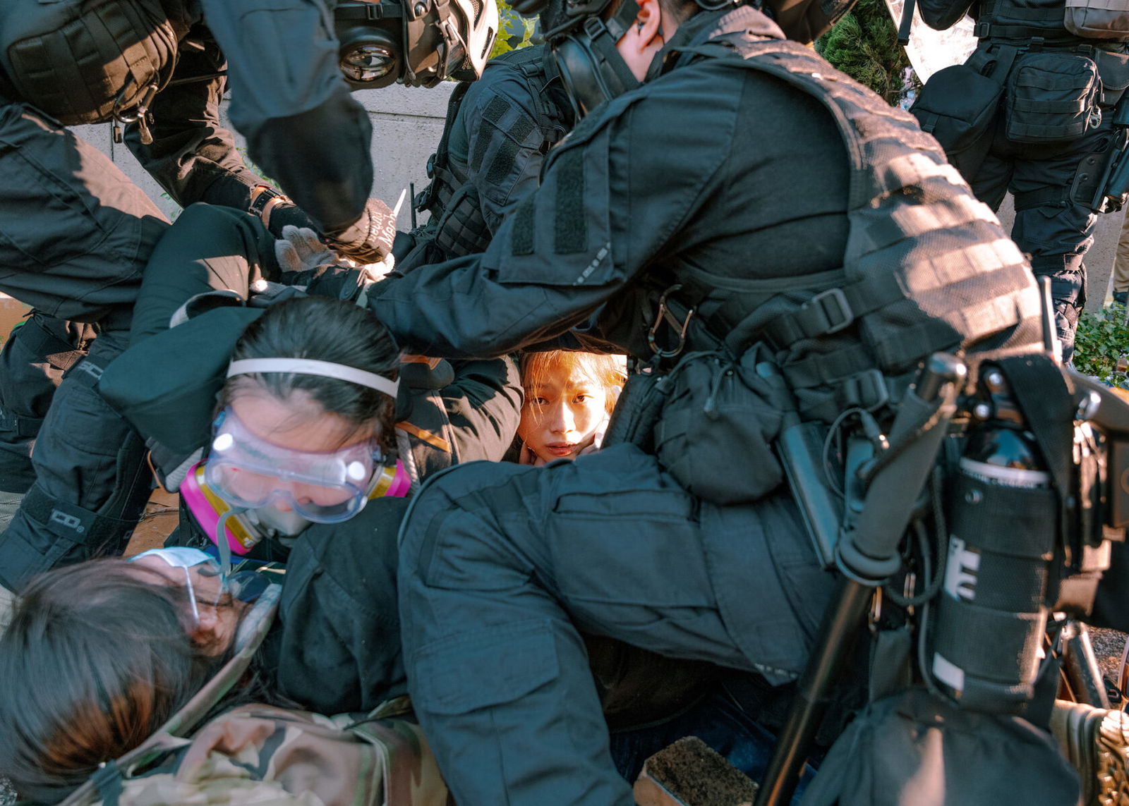 Photo of a protest in Hong Kong by Thaddé Comar