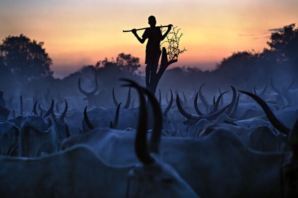 color photo of Mundari tribe of South Sudan by Alessandro Bergamini