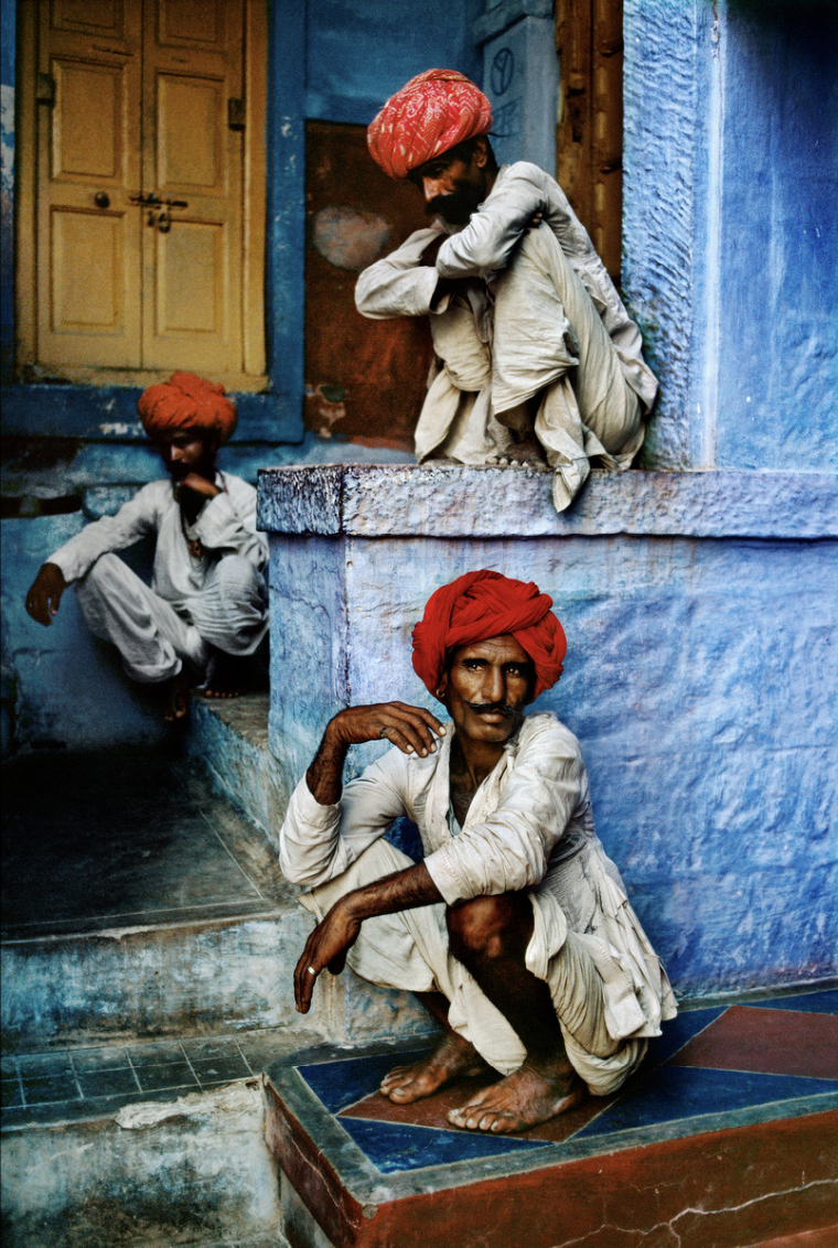 color photo of Men on Steps, Jodhpur, India, 1996 by Steve McCurry