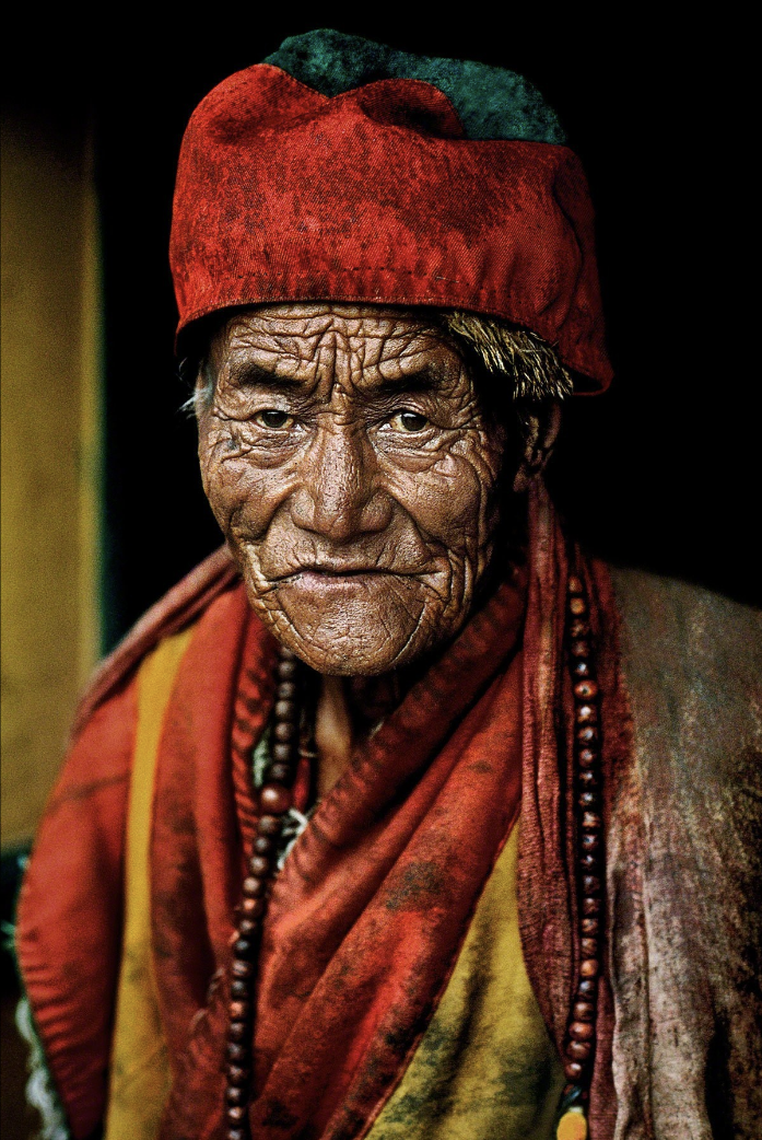 color portrait photo of Monk at the Jokhang Temple, Lhasa, 2000