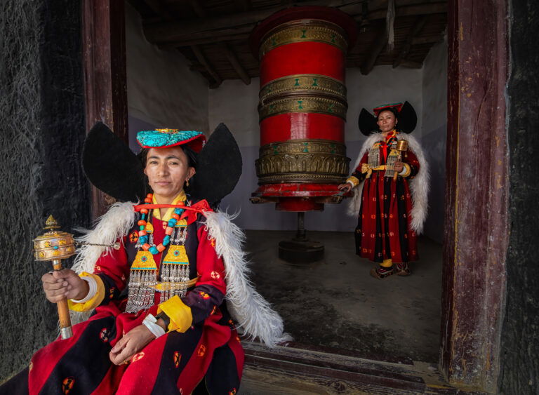 color portrait travel photo of Ladakhi Woman in Ladakh, India by Abhishek Basak