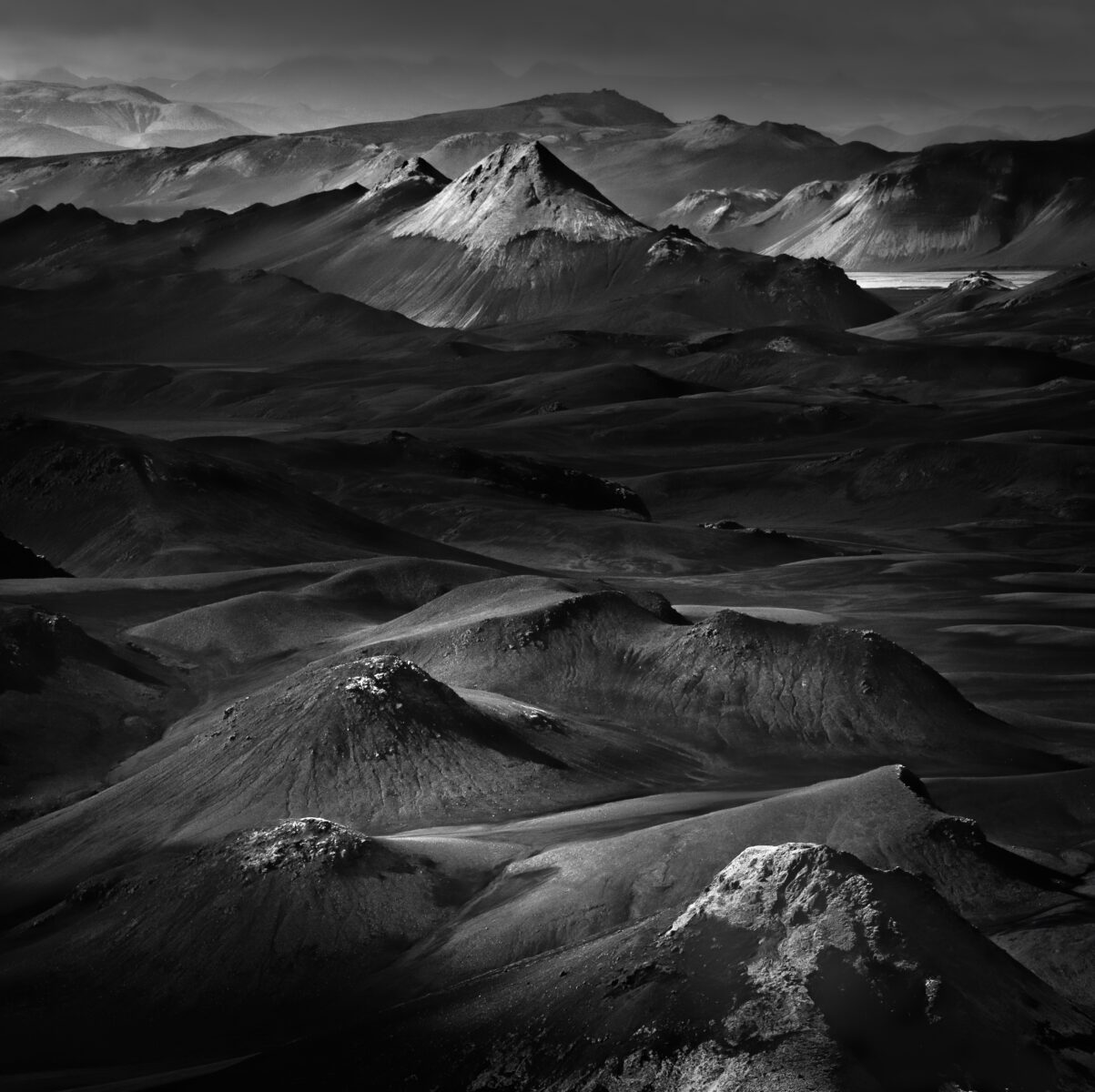 black and white medium format landscape photo of Central Highlands of Iceland by Matthieu Gelissen